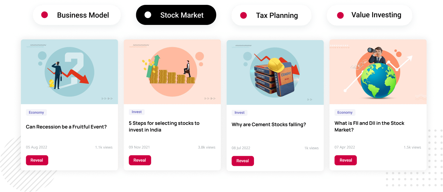 choose your interested topics on stock market and finance and get your personalized feed